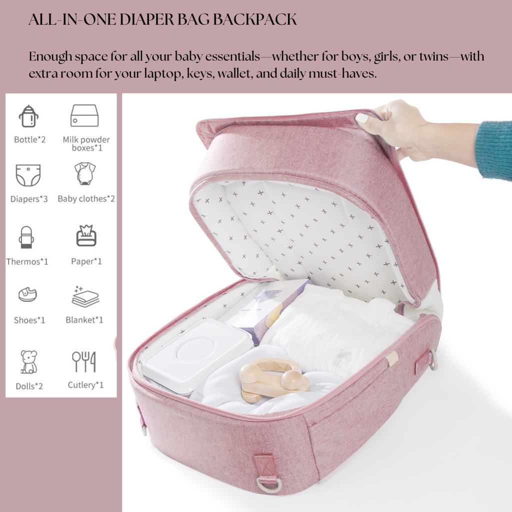 Foldable Diaper Bag Backpack with Changing Station