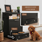 Hidden Pet Feeder Station with Storage Cabinet & Pull-Out Bowls