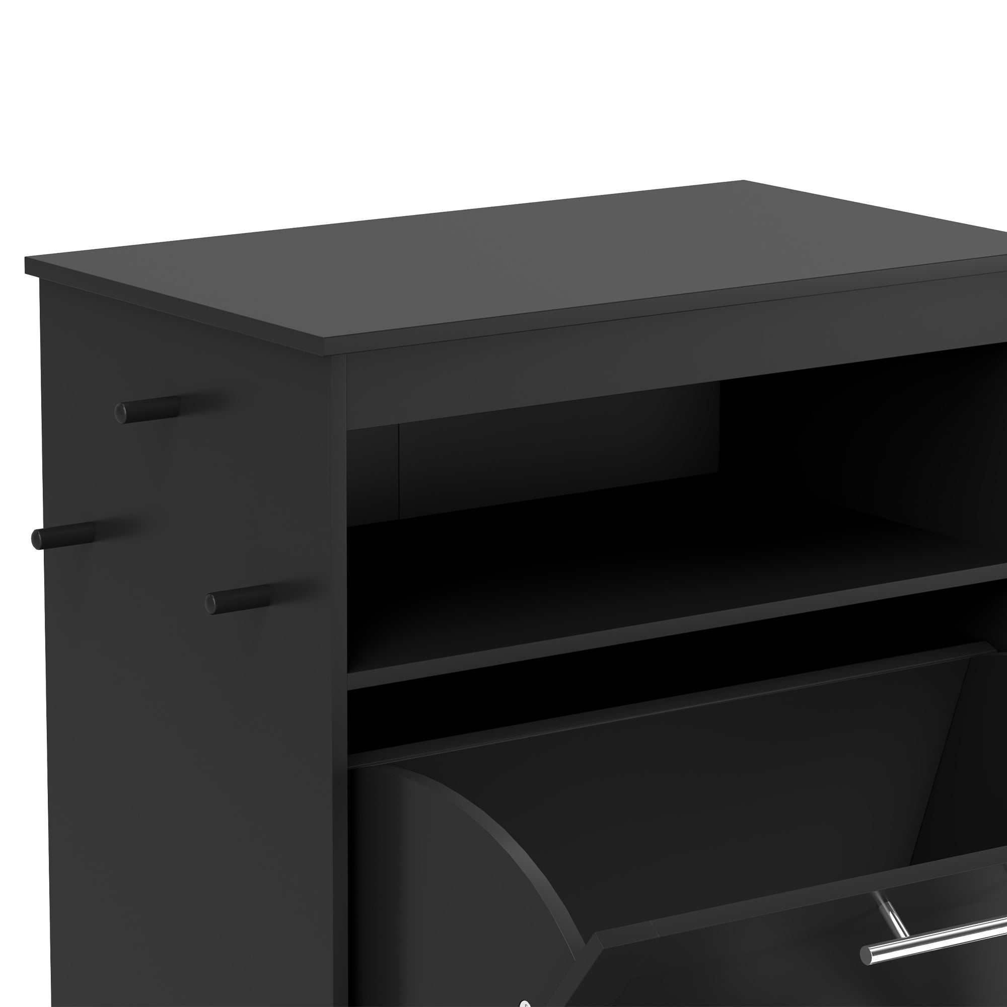 Hidden Pet Feeder Station with Storage Cabinet & Pull-Out Bowls