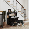 Hidden Pet Feeder Station with Storage Cabinet & Pull-Out Bowls