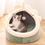 Cozy Dinosaur Pet Bed - Soft & Warm Dog and Cat Cushion